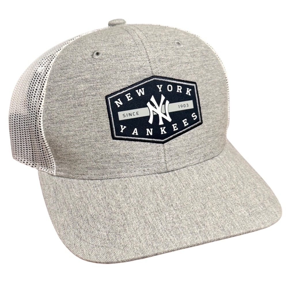 47 Brand New York Yankees MLB Trucker Hat Gray White Mesh Snapback OSFA Cap